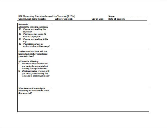 Sample Elementary Lesson Plan 9 Documents In PDF