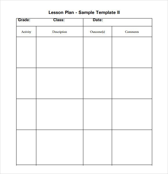 Sample Elementary Lesson Plan Template 8 Free Documents