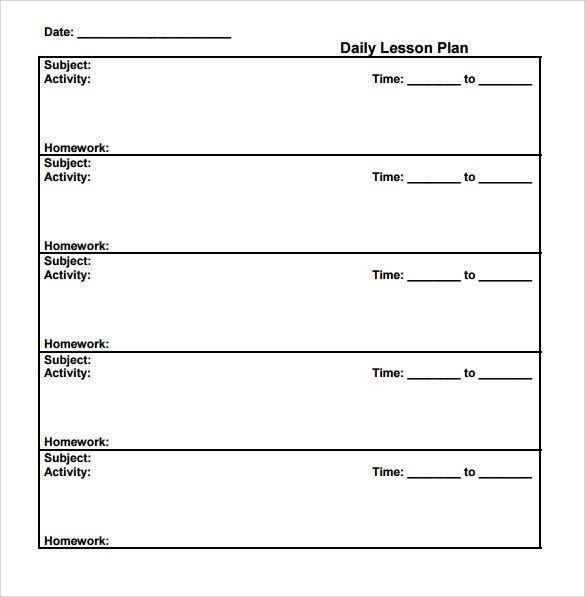 Sample Lesson Plan 6 Documents in PDF Word