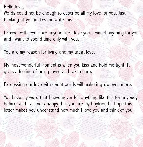Love Letters For Boyfriend Romantic Love Letter for Him