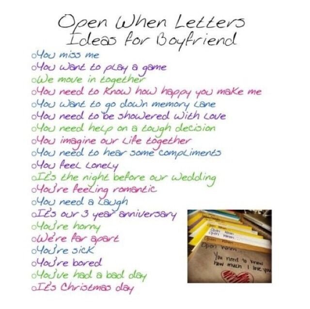Make A Open When Letters For Your Boyfriend girlfriend
