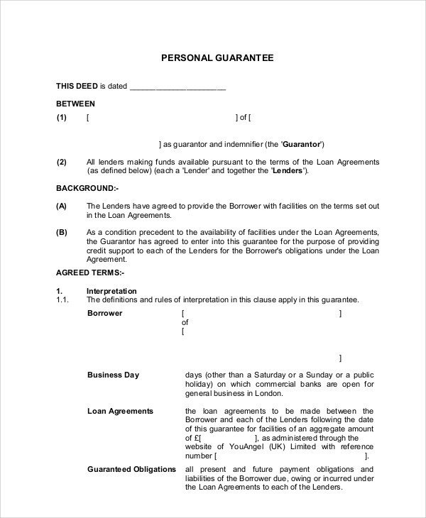 54 Guarantee Letter Samples PDF DOC