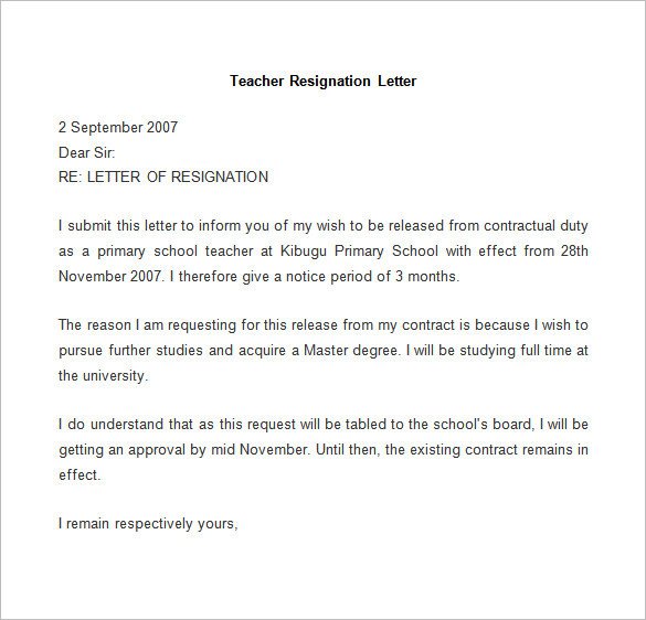 Resignation Letter Template 25 Free Word PDF Documents
