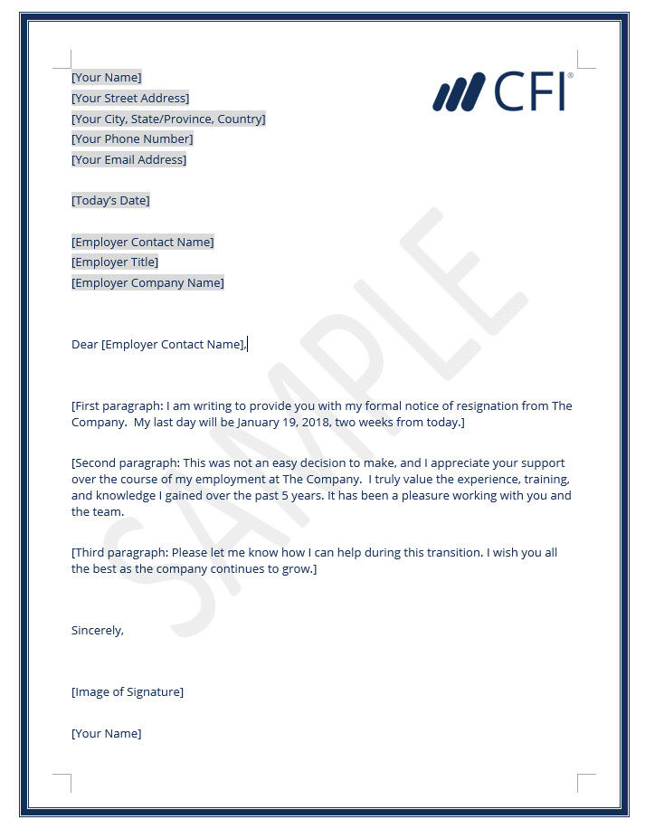 Resignation Letter How to Write a Letter of Resignation