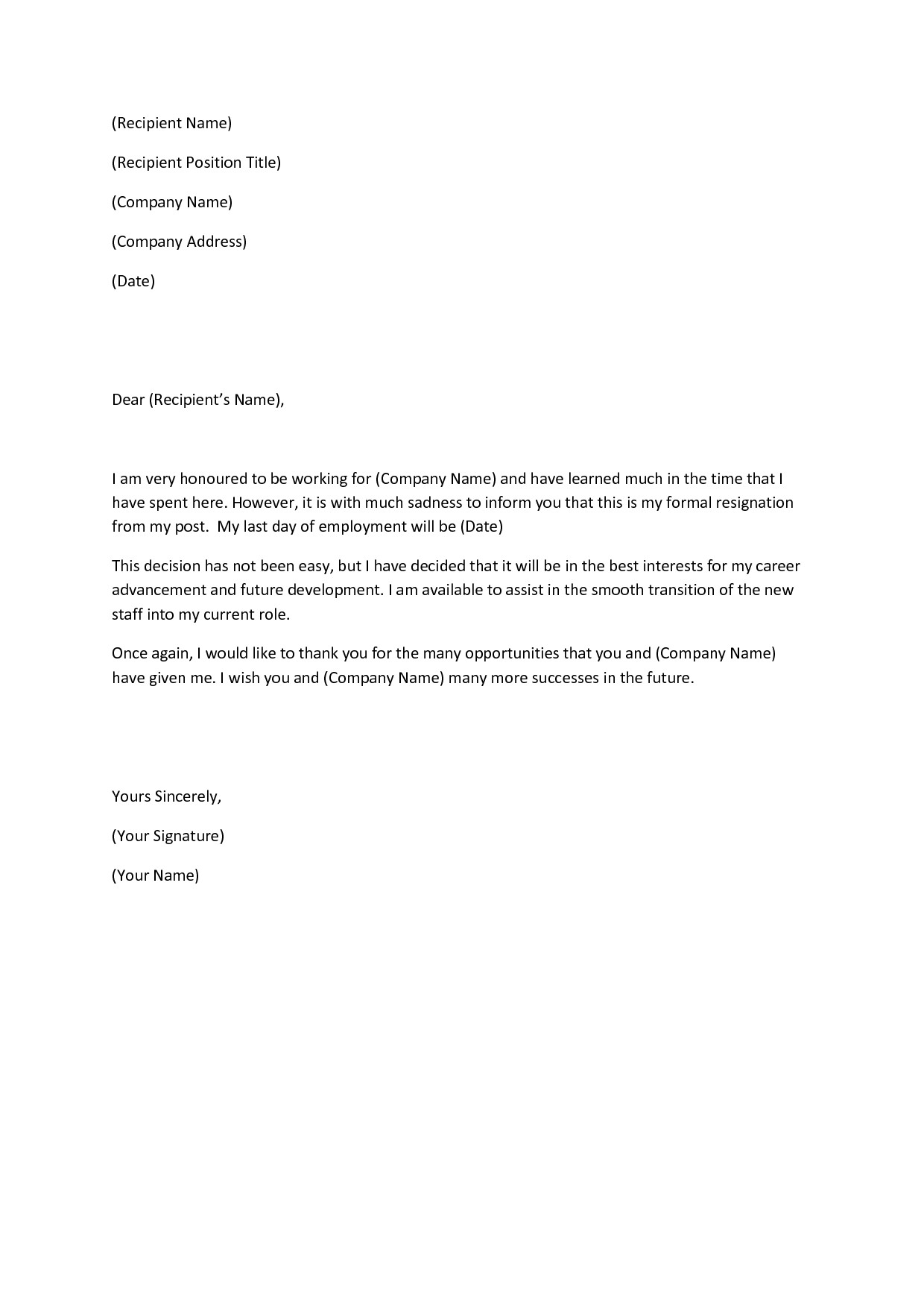 Writing a Heartfelt Resignation Letters in PDF