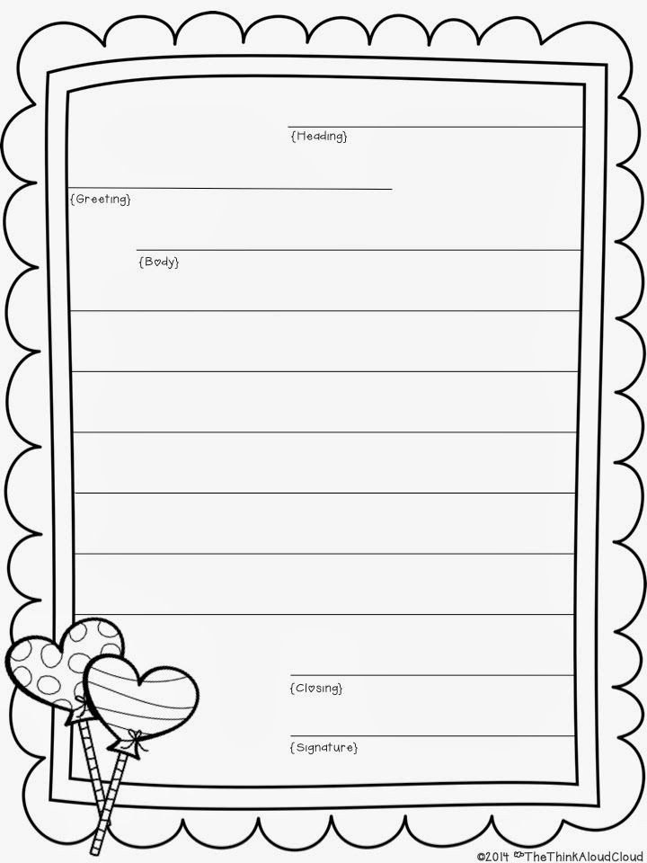 FREE Friendly Letter Writing Template with scaffolding for