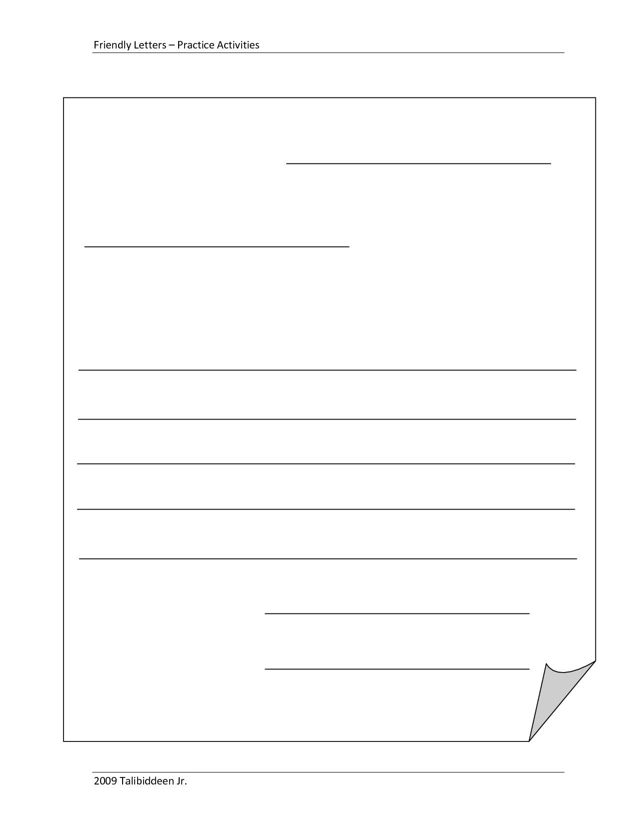 Refrence Blank Letter Template 2nd Grade