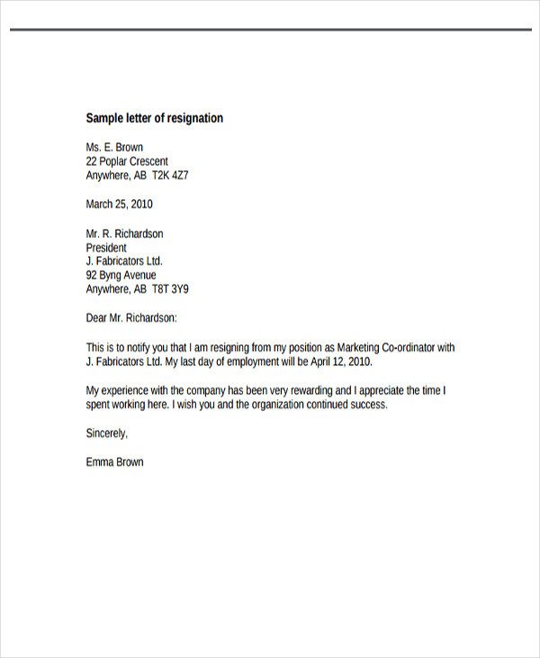 29 Resignation Letter Templates in PDF