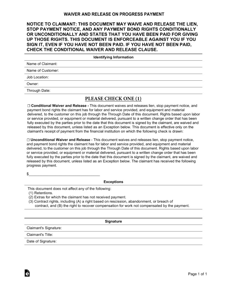 Free Real Estate Lien Release Forms PDF