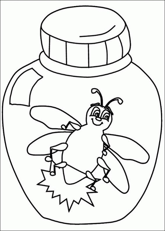 L is for lightning bug [coloring page]