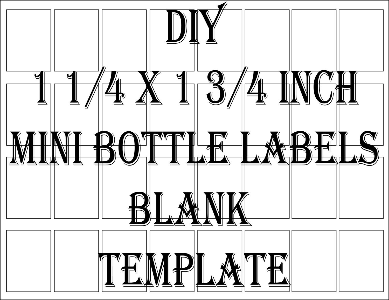 Mini Liquor Bottle Label Template Printable 4 Files 24 DIY 1