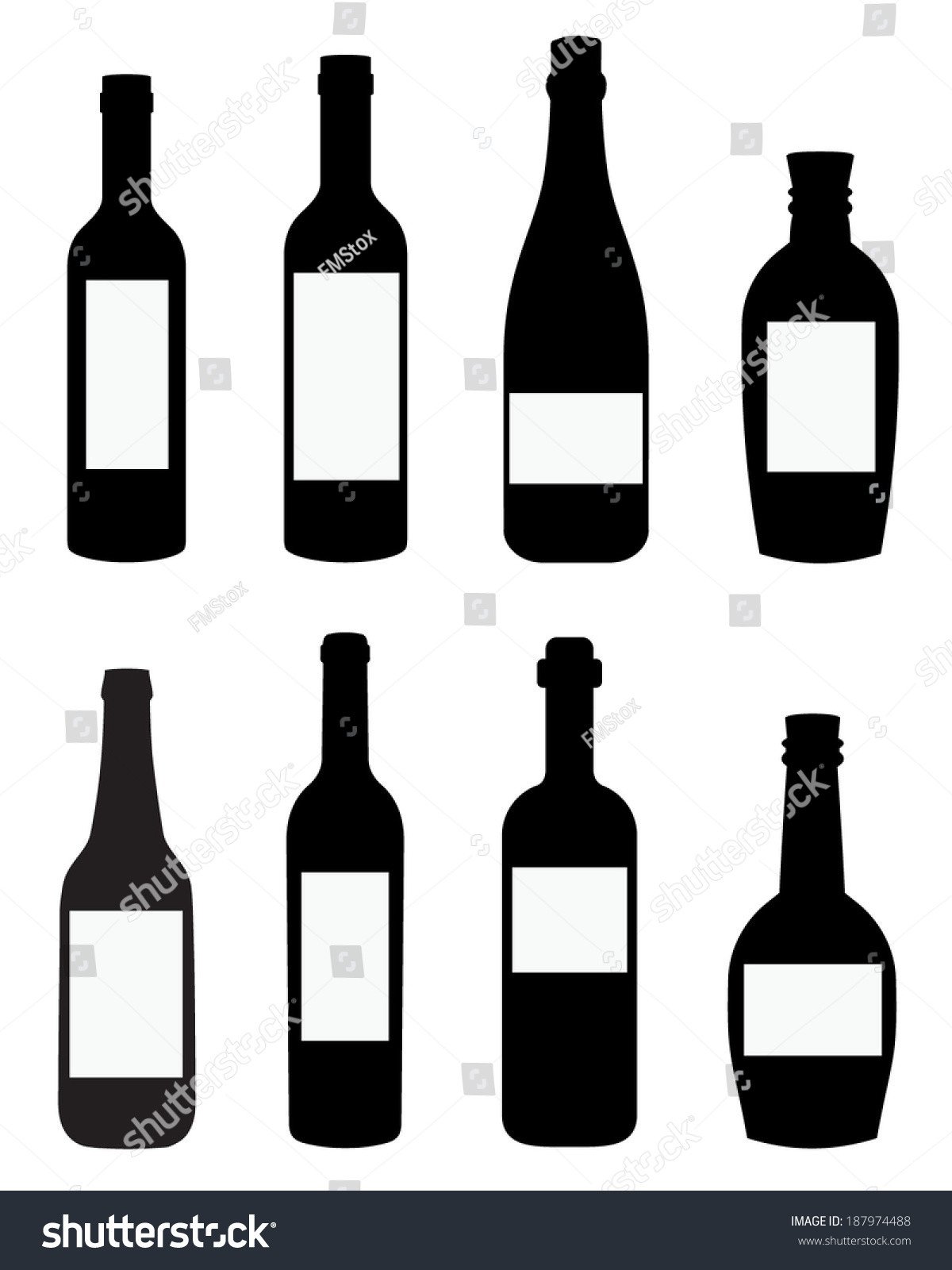 Vector Liquor Wine Bottle Templates Spot Stock Vector