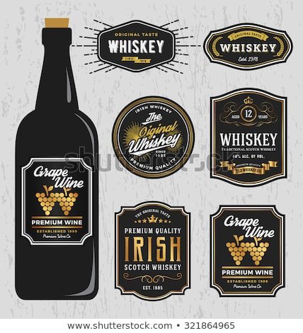 Vintage Premium Whiskey Brands Label Design Stock Vector