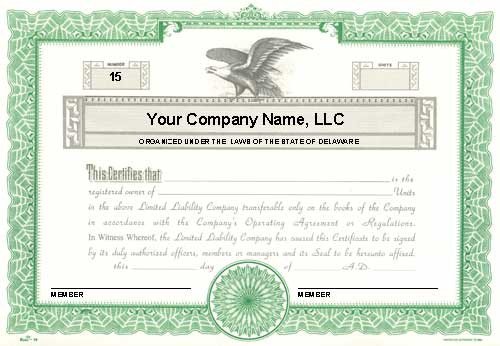 Custom Printed Certificates Limited Liability pany