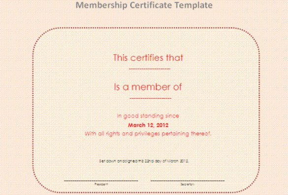 23 Membership Certificate Templates Word PSD In