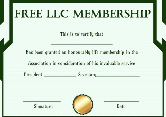 Free llc Membership Certificate Template