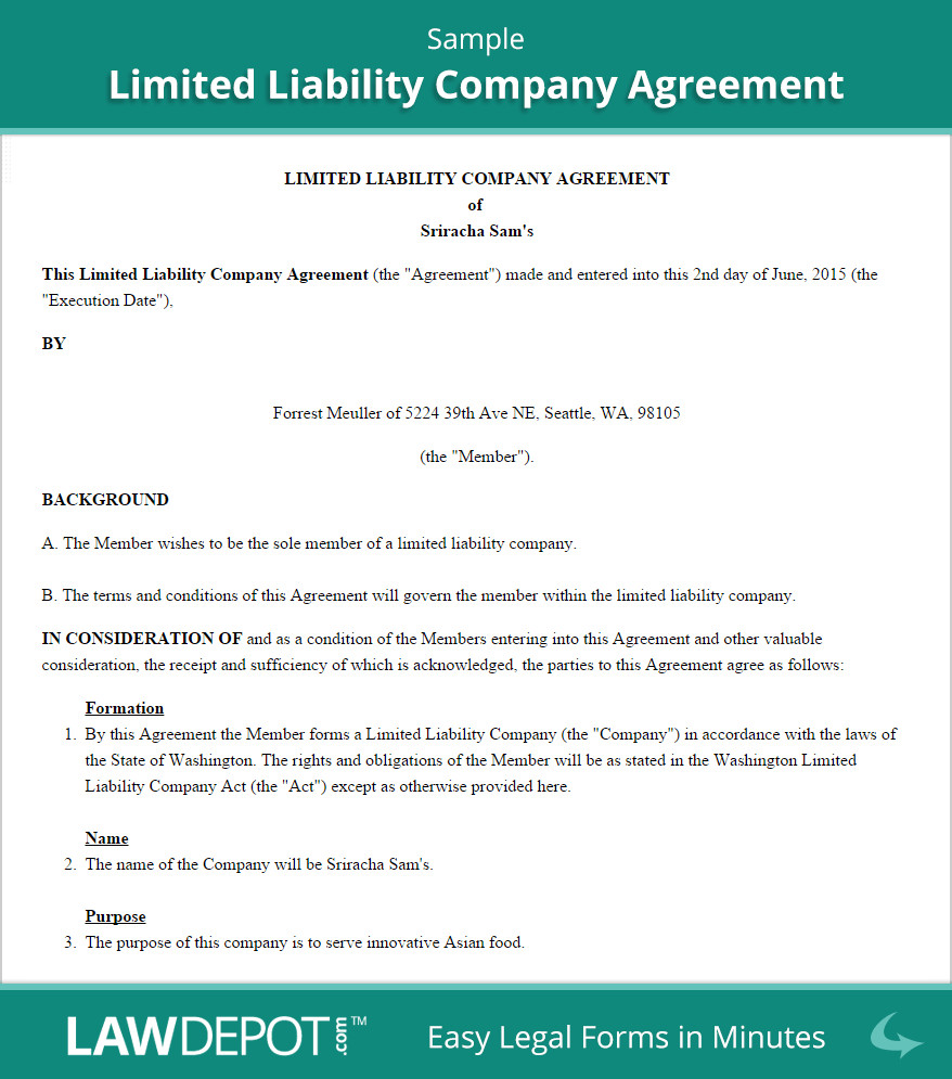 LLC Operating Agreement Template US