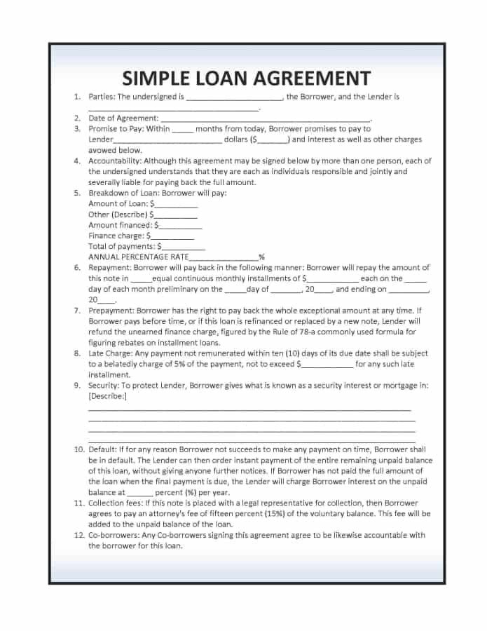 14 Loan Agreement Templates Excel PDF Formats