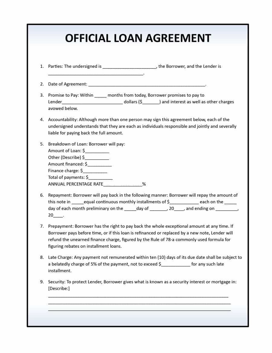 40 Free Loan Agreement Templates [Word & PDF] Template Lab