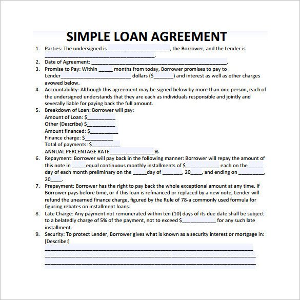 Loan Contract Template – 20 Examples in Word PDF