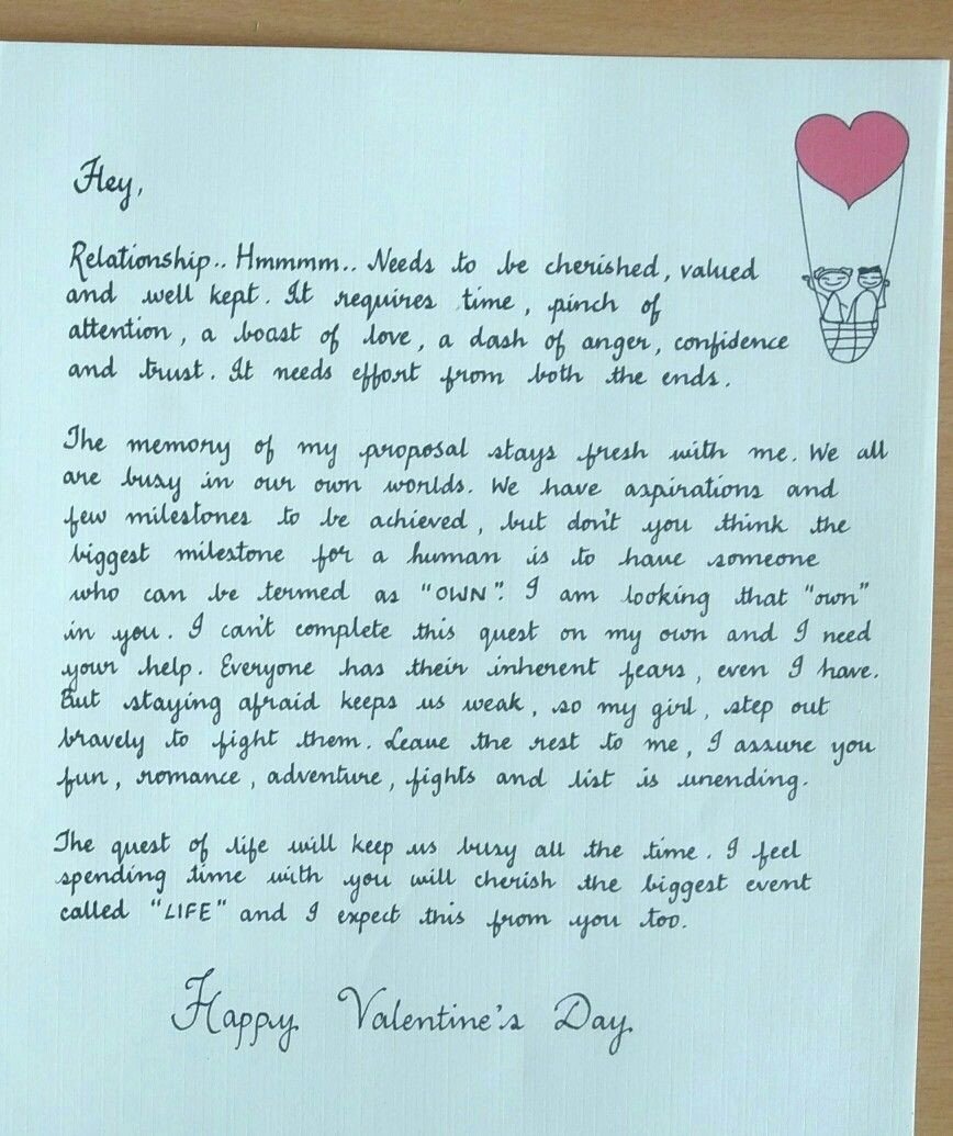 Valentine s Love letter for a workaholic girlfriend
