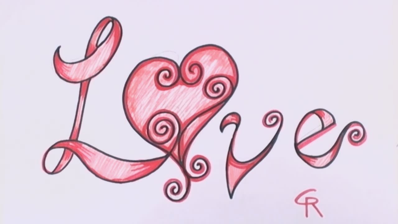 How to Draw Love in Fancy Letters Curly Letters with a