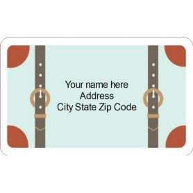 Templates Luggage Tag with Vintage Suitcase on ID Badge