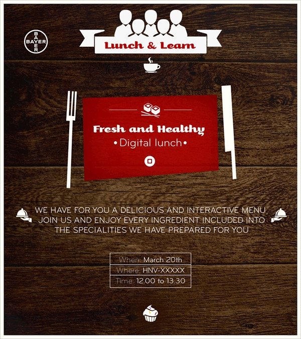 19 Lunch Invitations PSD Vector EPS
