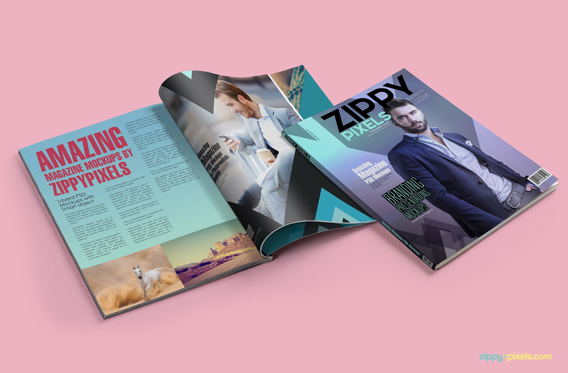 15 Amazing PSD Magazine Mockups for Cover & Ad Designs