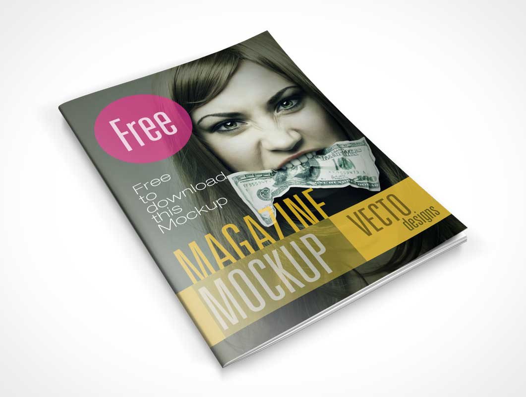 8 Free Magazine PSD Mockups Cover And Page Shots PSD Mockups
