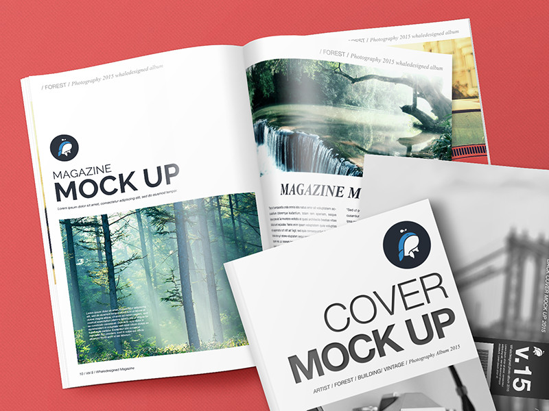 Free Mockup – Magazine with Cover and Back Cover by