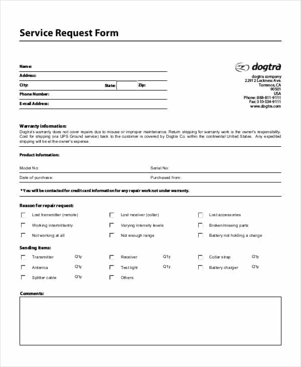 Service Request Form Templates