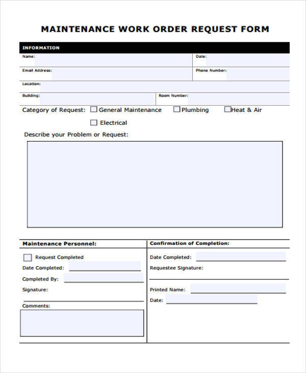 22 Work Order Form Template