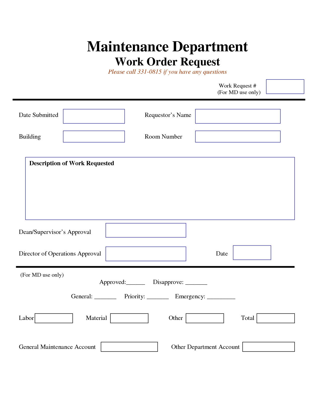 work request form