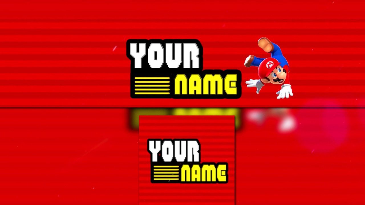 FREE Super Mario Run Youtube Banner And Avatar Logo