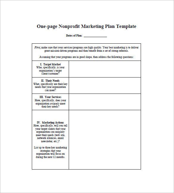 e Page Marketing Plan Template 16 Free Sample