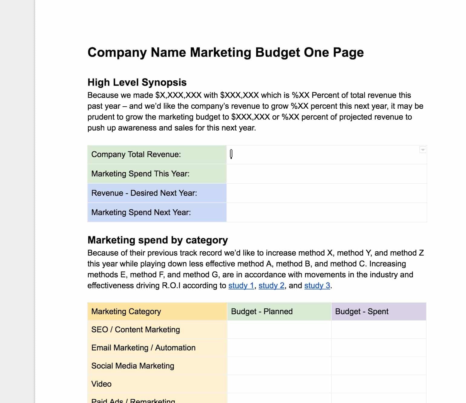 Easy Free Marketing Bud ing e Page Template