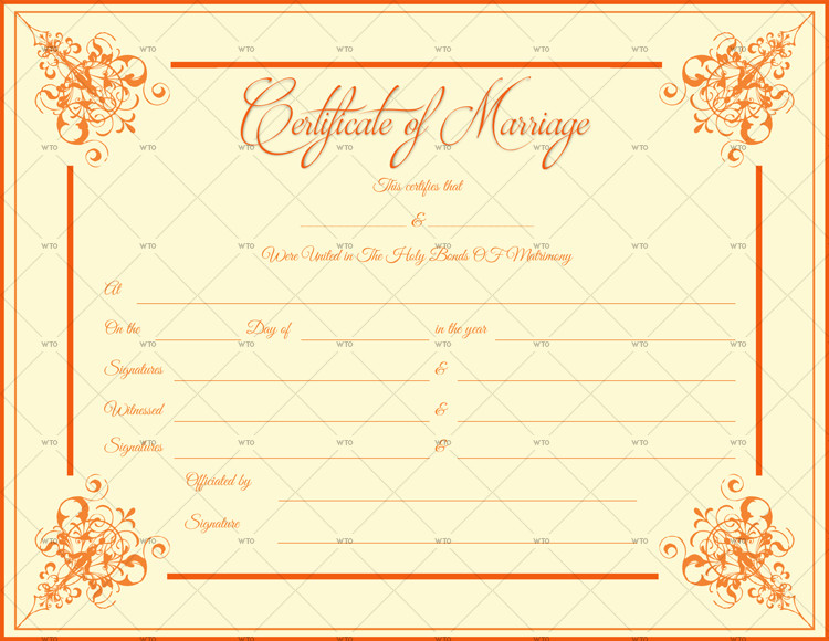 60 Marriage Certificate Templates for Microsoft Word