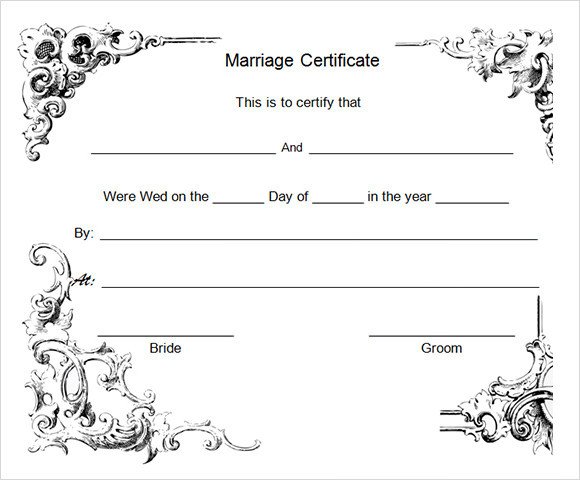 Sample Marriage Certificate Template 18 Documents in