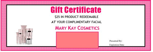 Mary Kay Gift Certificate Script
