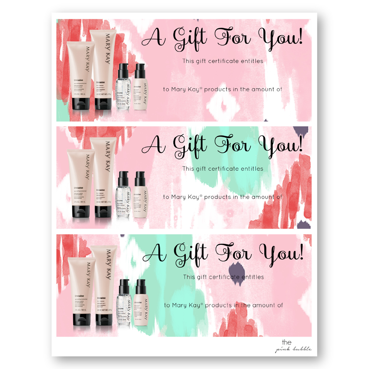 Mary Kay Gift Certificate Template – Lamoureph Blog