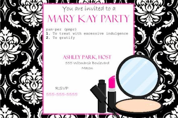 Items similar to Pink and Black Party Invitation Mary Kay