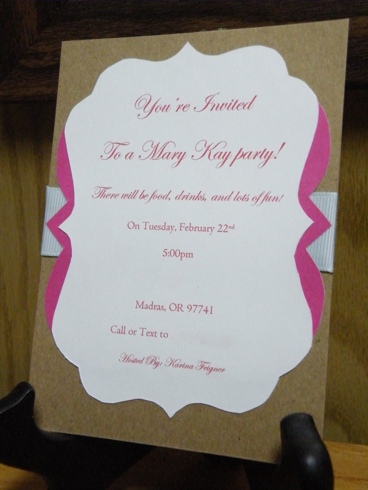 The Crafty Housewife Mary Kay Party Invite