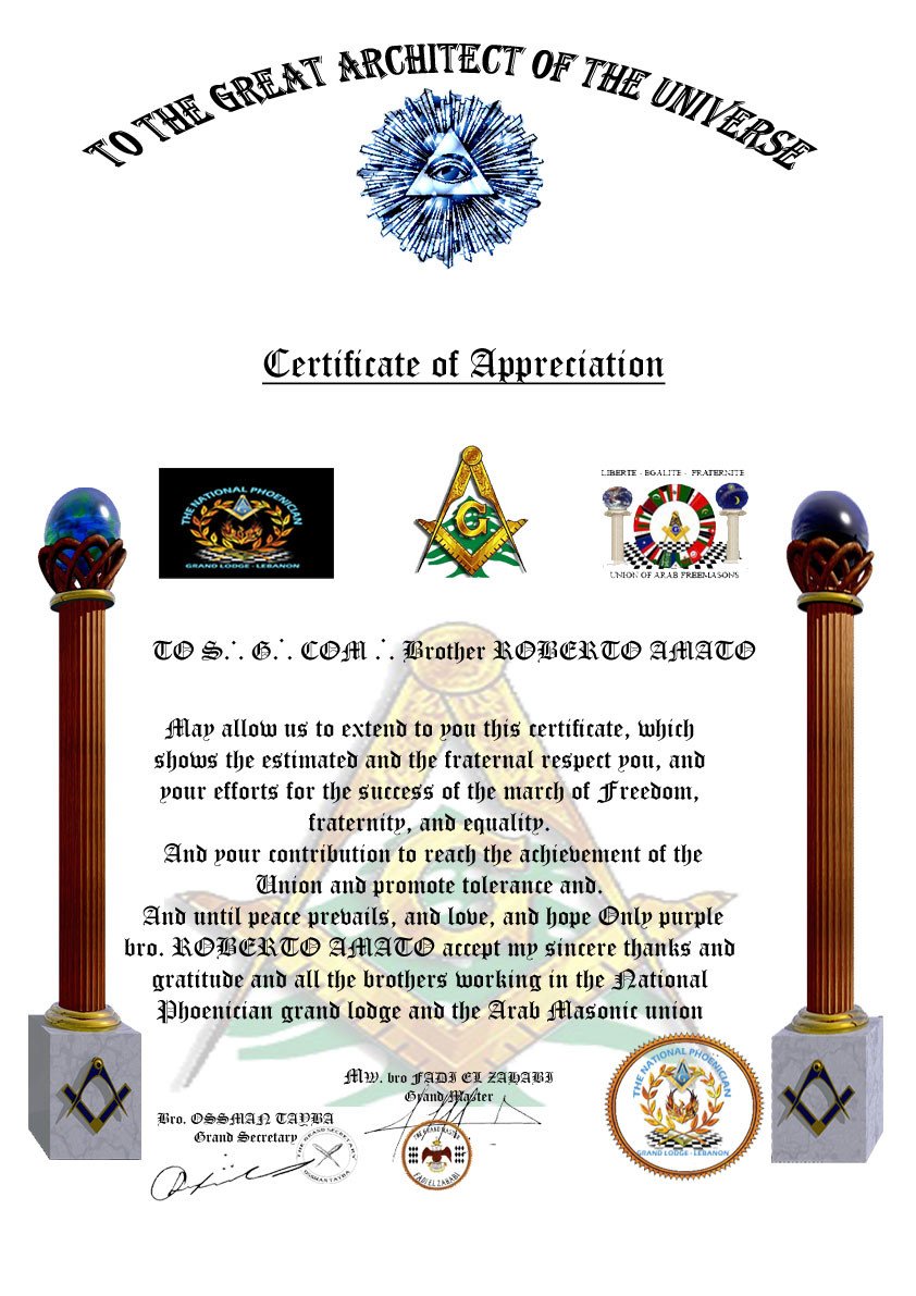 Masonic Award Certificate Template