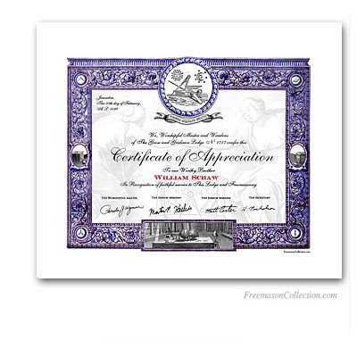 Masonic Certificates Awards and Diplomas Freemason