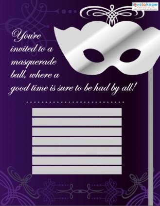 Masquerade Ball Invitation Templates
