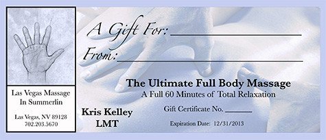 Las Vegas Massage Gift Certificates