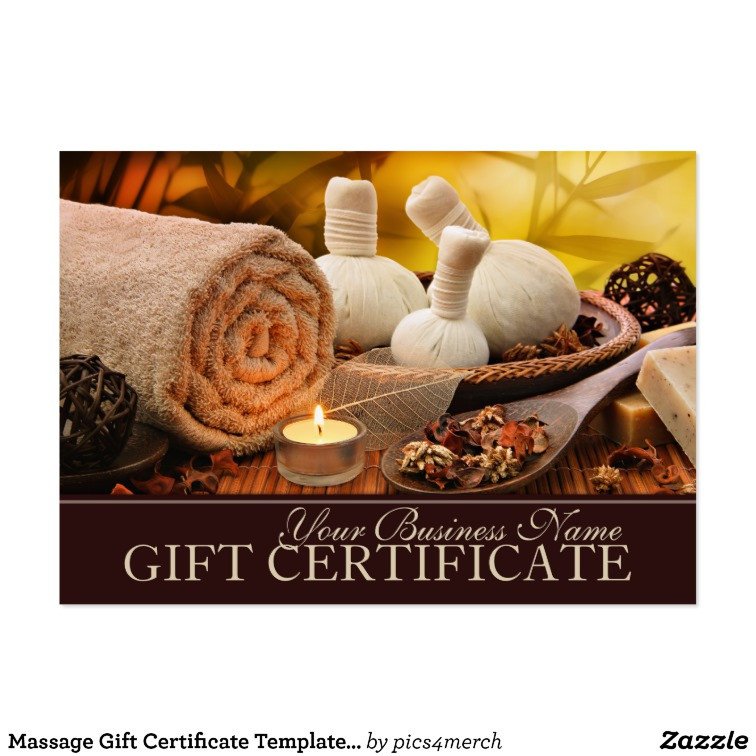 Massage Gift Certificate Template Spa Gift Cards