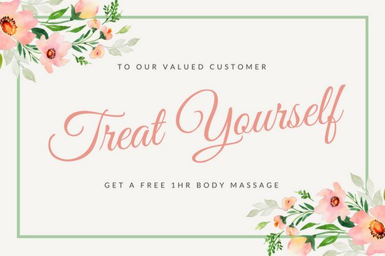 Pink Watercolor Floral Massage Gift Certificate
