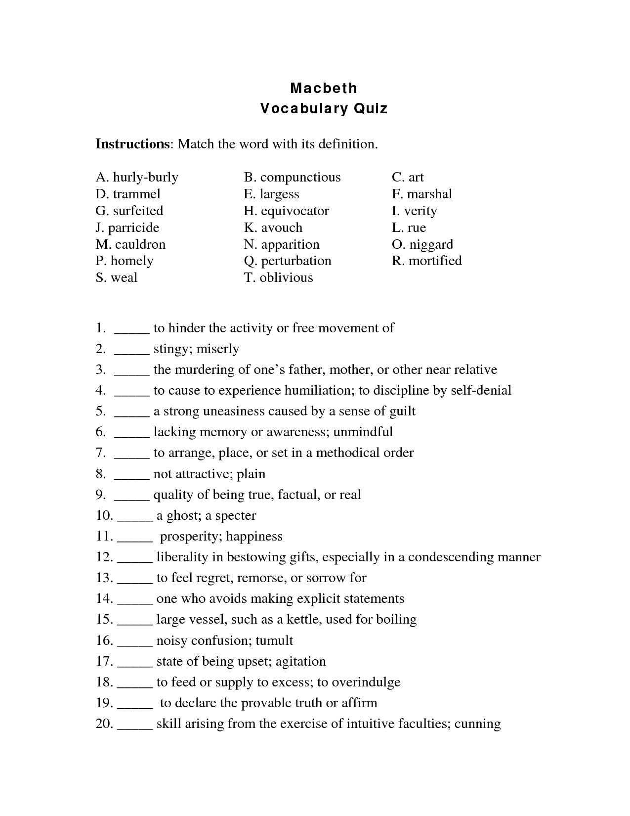 14 Best of Vocabulary Matching Worksheet Template